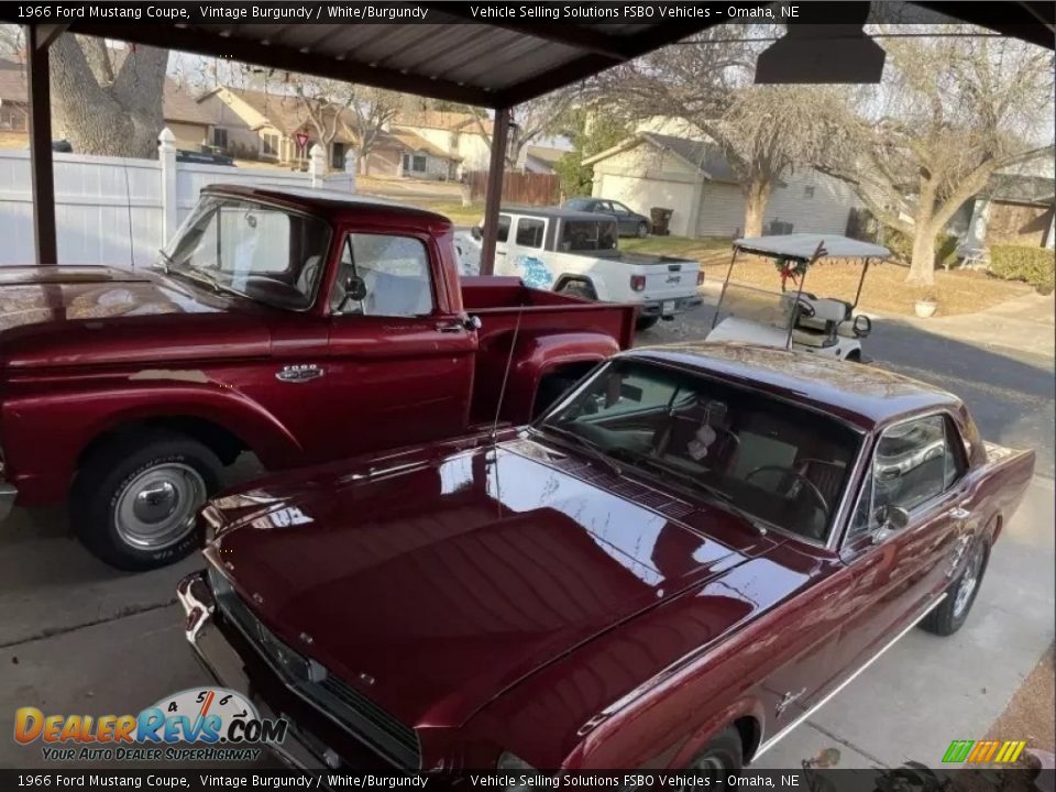 1966 Ford Mustang Coupe Vintage Burgundy / White/Burgundy Photo #7