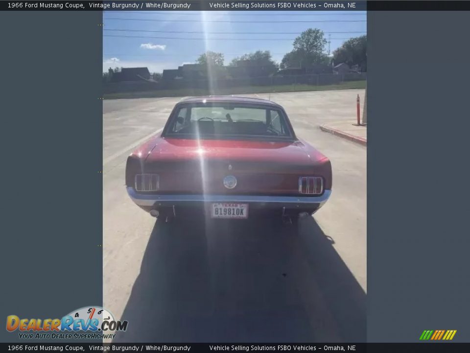 1966 Ford Mustang Coupe Vintage Burgundy / White/Burgundy Photo #8