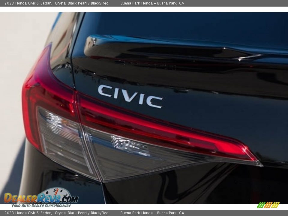 2023 Honda Civic Si Sedan Crystal Black Pearl / Black/Red Photo #6