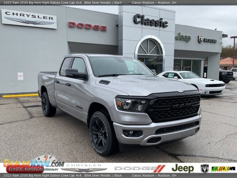 2023 Ram 1500 Big Horn Night Edition Crew Cab 4x4 Billet Silver Metallic / Black Photo #1