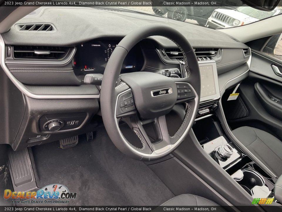 2023 Jeep Grand Cherokee L Laredo 4x4 Diamond Black Crystal Pearl / Global Black Photo #6
