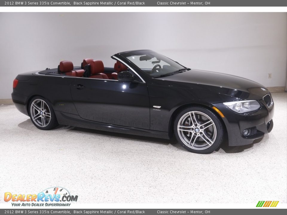 2012 BMW 3 Series 335is Convertible Black Sapphire Metallic / Coral Red/Black Photo #1