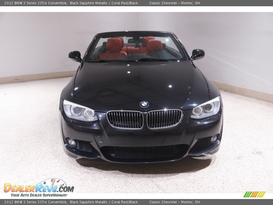 2012 BMW 3 Series 335is Convertible Black Sapphire Metallic / Coral Red/Black Photo #3