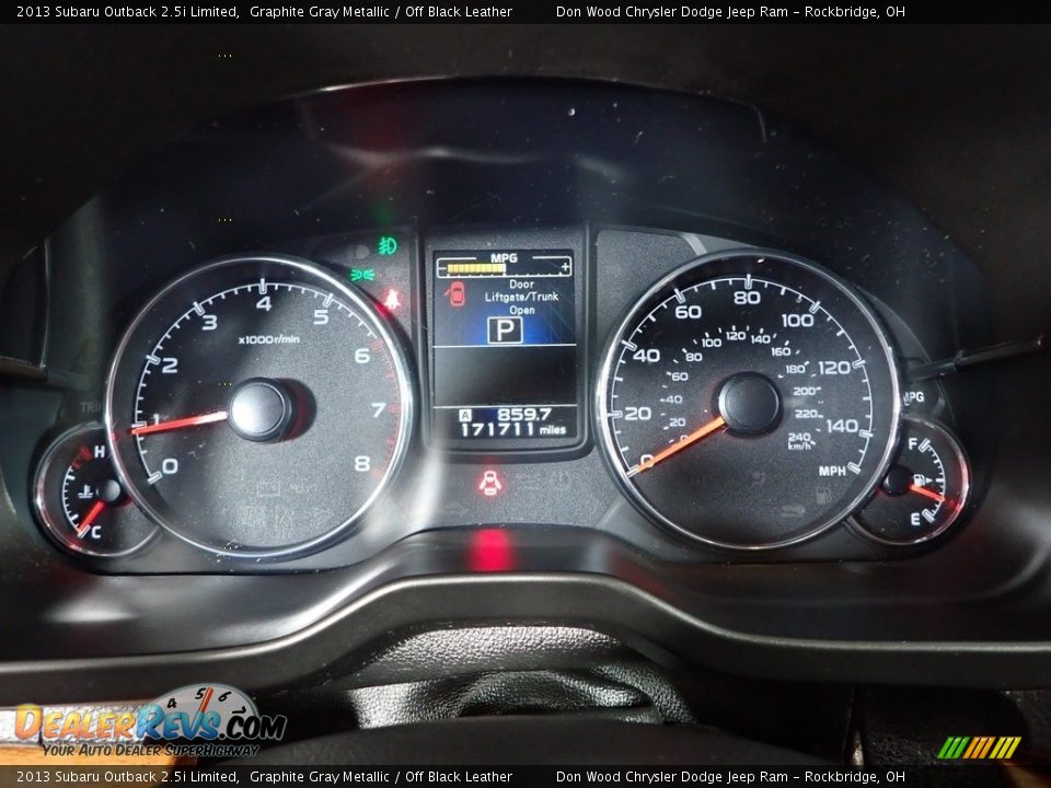 2013 Subaru Outback 2.5i Limited Graphite Gray Metallic / Off Black Leather Photo #19