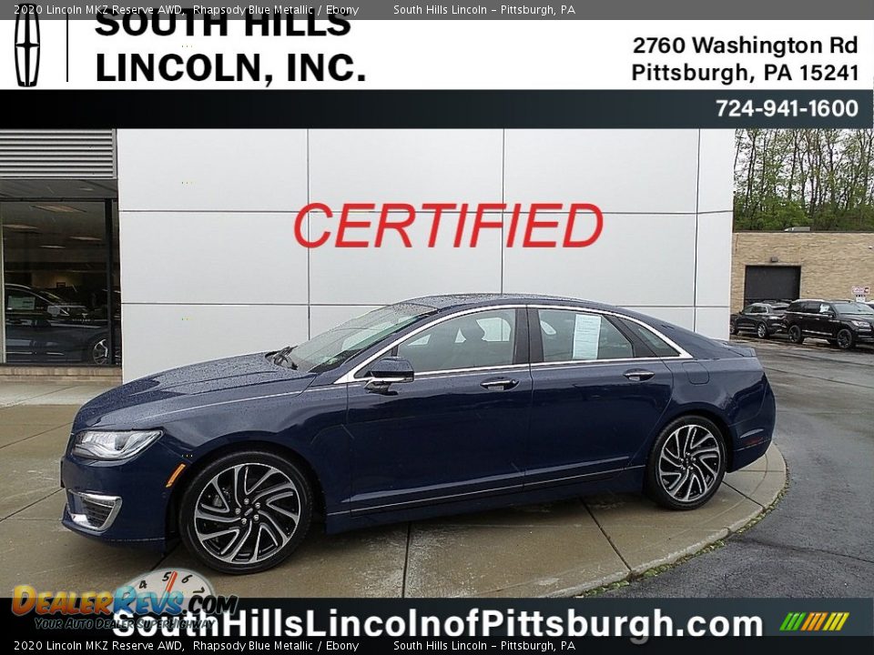 2020 Lincoln MKZ Reserve AWD Rhapsody Blue Metallic / Ebony Photo #1