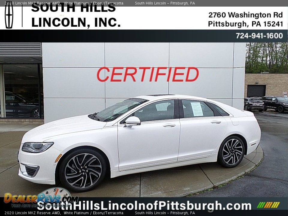 2020 Lincoln MKZ Reserve AWD White Platinum / Ebony/Terracotta Photo #1