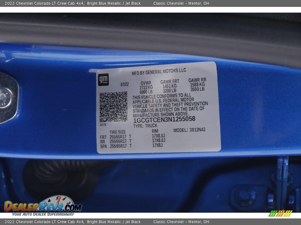 2022 Chevrolet Colorado LT Crew Cab 4x4 Bright Blue Metallic / Jet Black Photo #21
