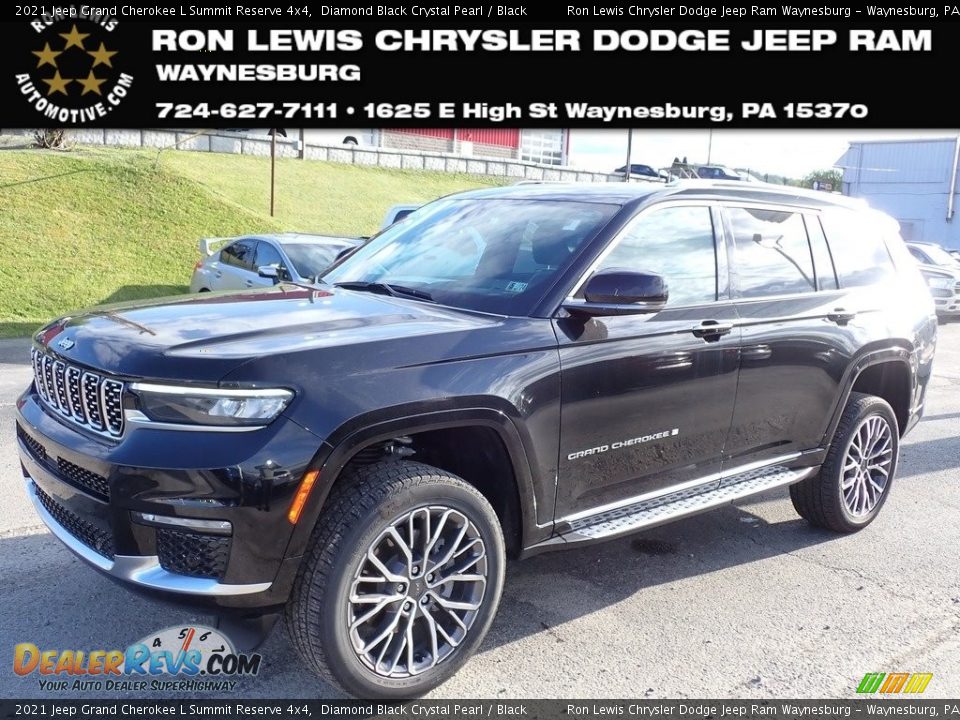 2021 Jeep Grand Cherokee L Summit Reserve 4x4 Diamond Black Crystal Pearl / Black Photo #1