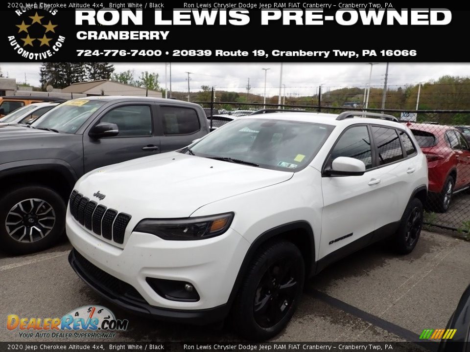 2020 Jeep Cherokee Altitude 4x4 Bright White / Black Photo #1