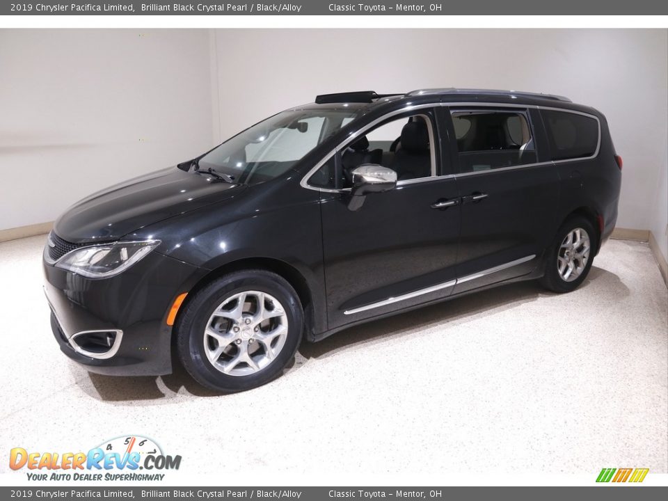 2019 Chrysler Pacifica Limited Brilliant Black Crystal Pearl / Black/Alloy Photo #3
