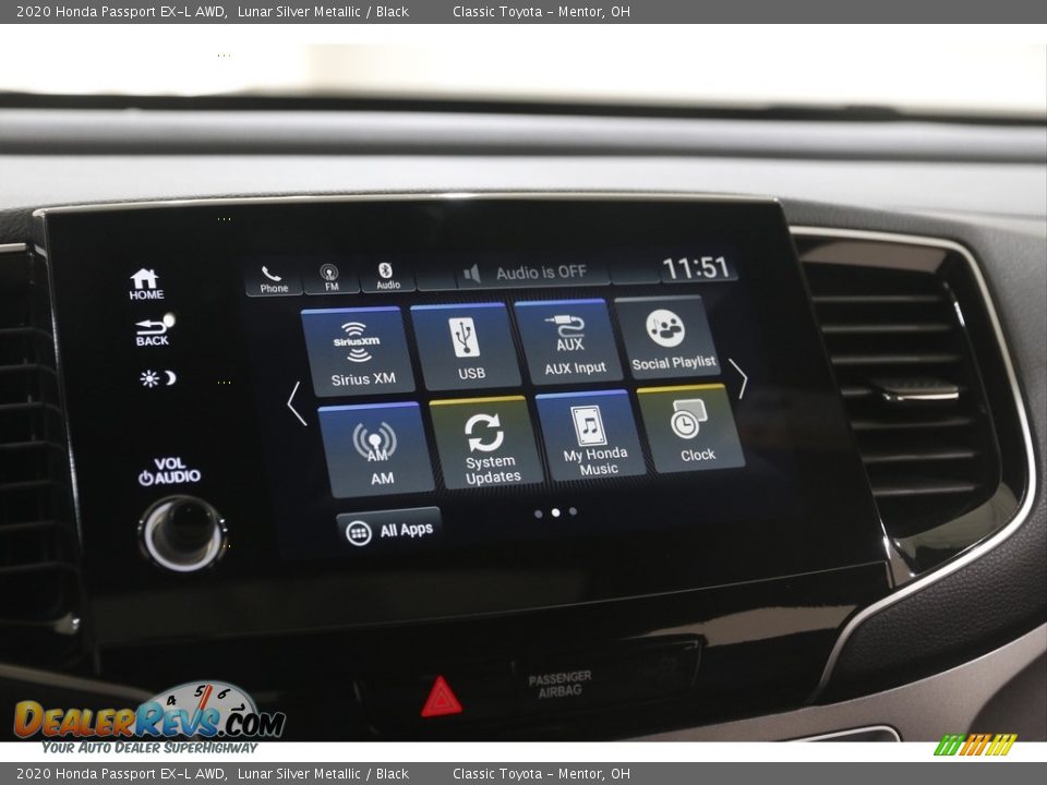 2020 Honda Passport EX-L AWD Lunar Silver Metallic / Black Photo #11