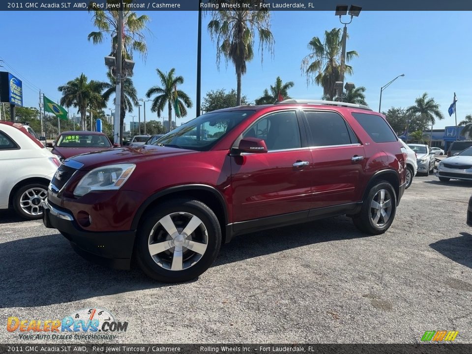 2011 GMC Acadia SLT AWD Red Jewel Tintcoat / Cashmere Photo #4