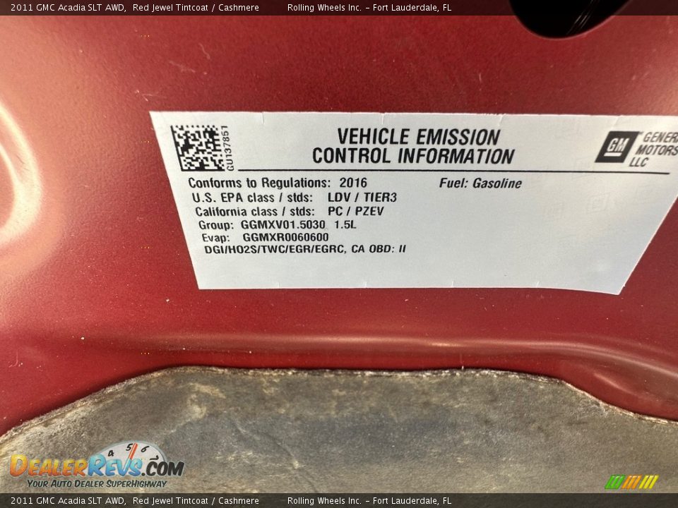 2011 GMC Acadia SLT AWD Red Jewel Tintcoat / Cashmere Photo #31