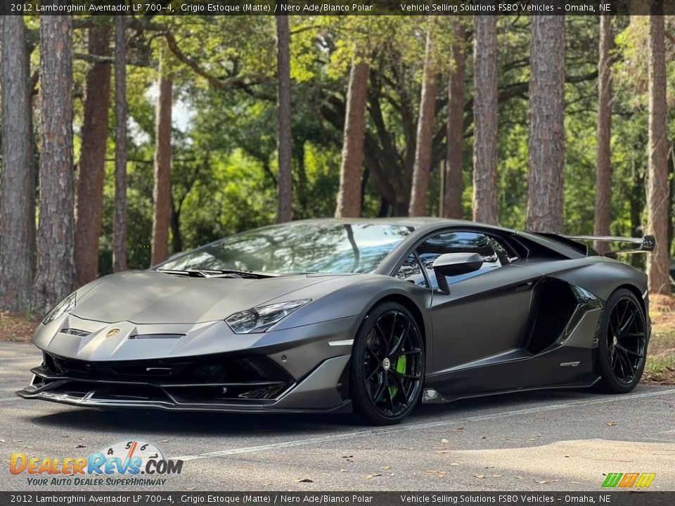 2012 Lamborghini Aventador LP 700-4 Grigio Estoque (Matte) / Nero Ade/Bianco Polar Photo #1