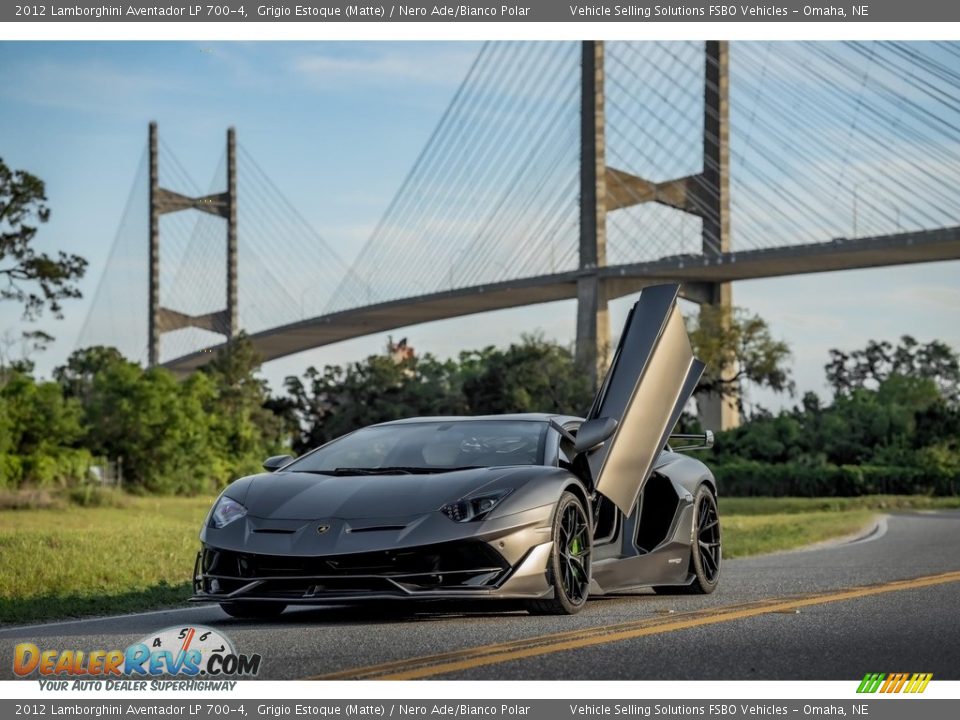 2012 Lamborghini Aventador LP 700-4 Grigio Estoque (Matte) / Nero Ade/Bianco Polar Photo #16