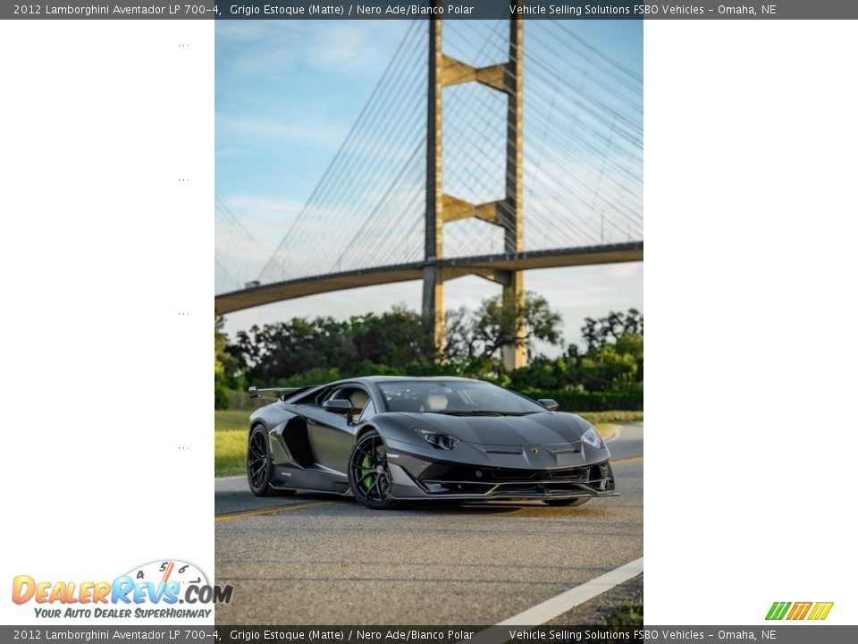 2012 Lamborghini Aventador LP 700-4 Grigio Estoque (Matte) / Nero Ade/Bianco Polar Photo #18