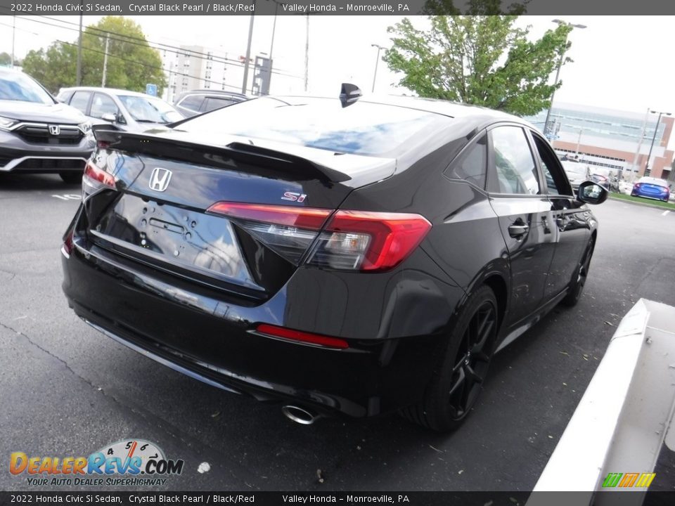 2022 Honda Civic Si Sedan Crystal Black Pearl / Black/Red Photo #8