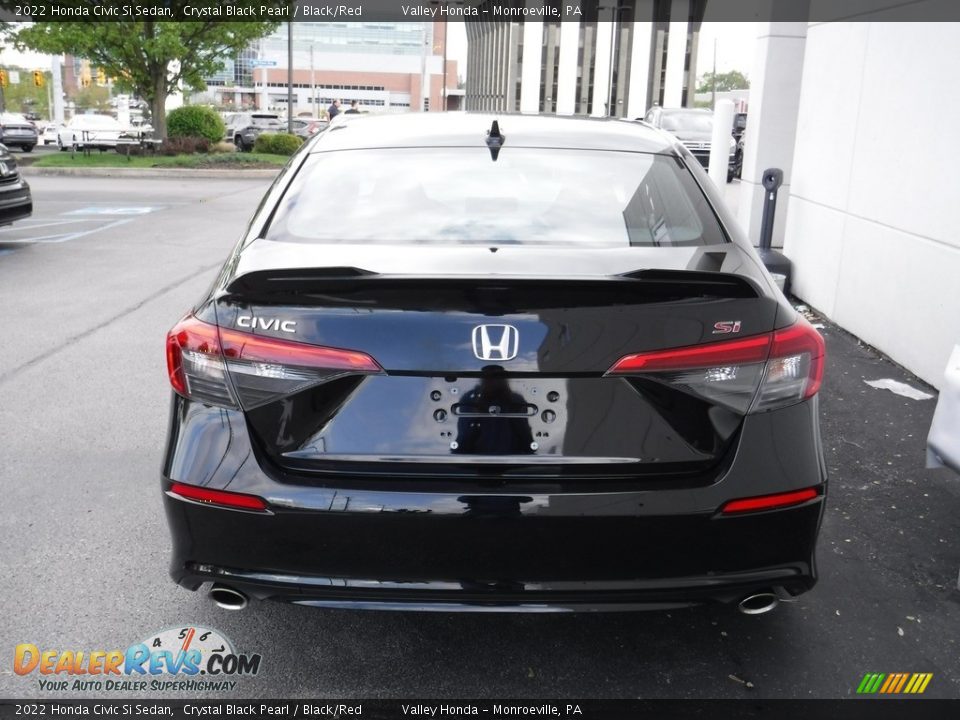 2022 Honda Civic Si Sedan Crystal Black Pearl / Black/Red Photo #9