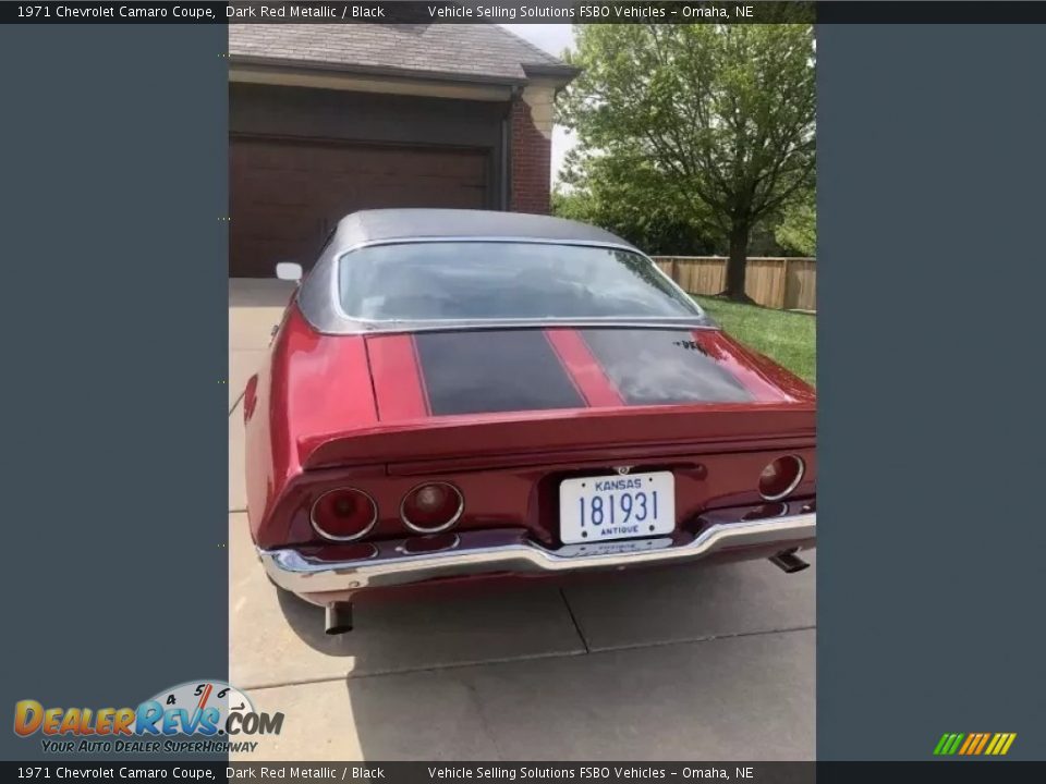 1971 Chevrolet Camaro Coupe Dark Red Metallic / Black Photo #17