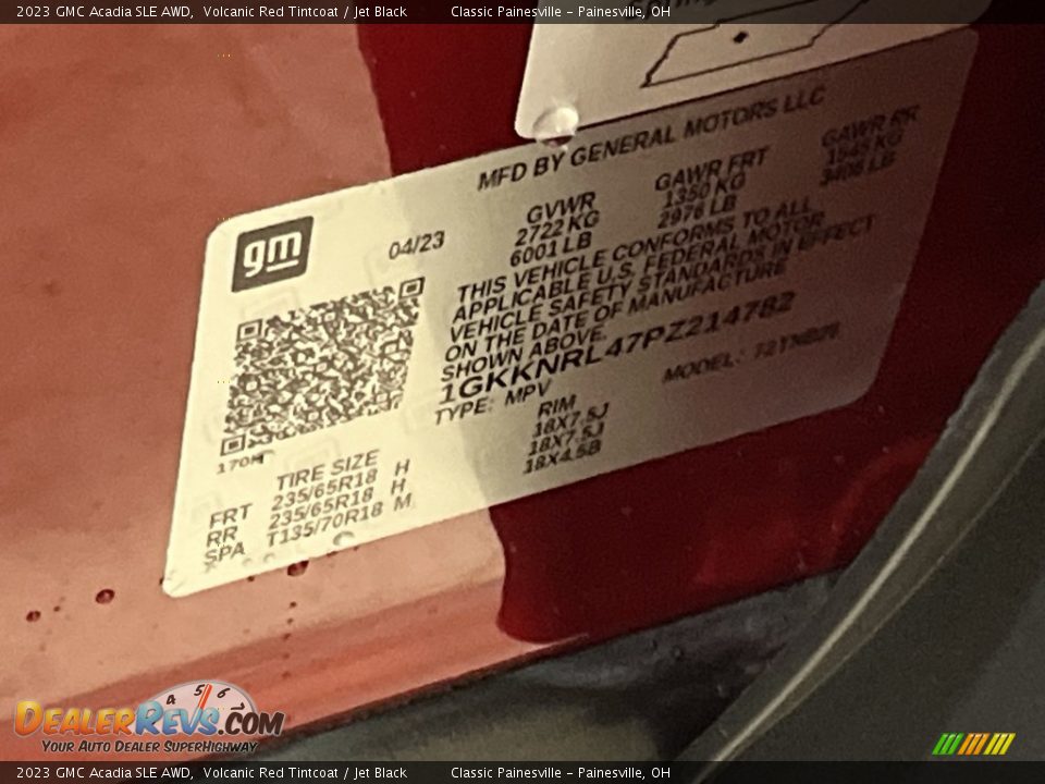 2023 GMC Acadia SLE AWD Volcanic Red Tintcoat / Jet Black Photo #32