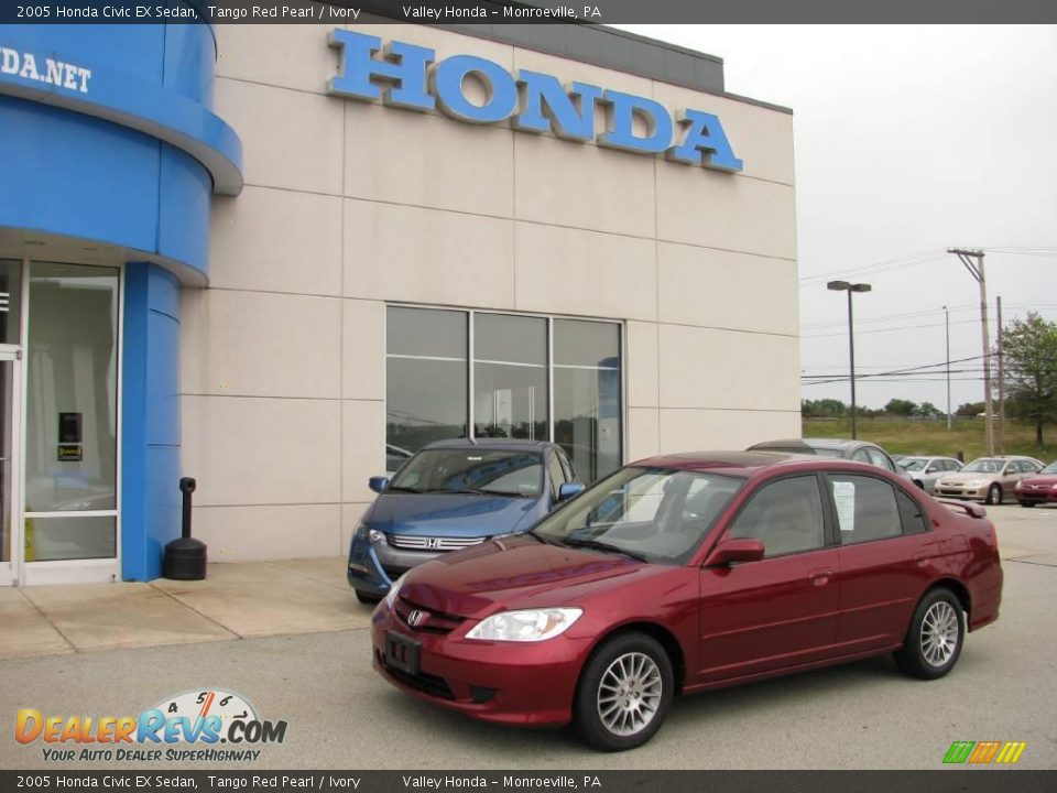 2005 Honda Civic EX Sedan Tango Red Pearl / Ivory Photo #1