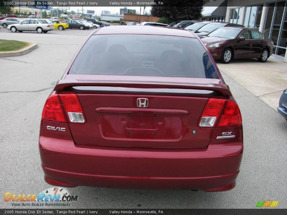 2005 Honda Civic EX Sedan Tango Red Pearl / Ivory Photo #5