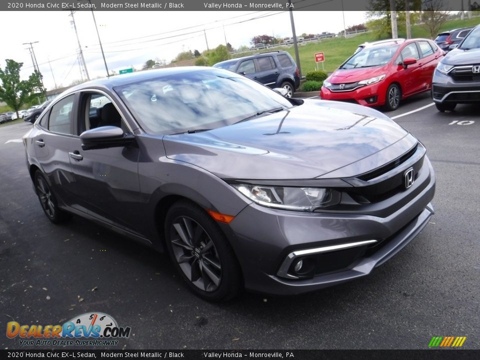 2020 Honda Civic EX-L Sedan Modern Steel Metallic / Black Photo #6