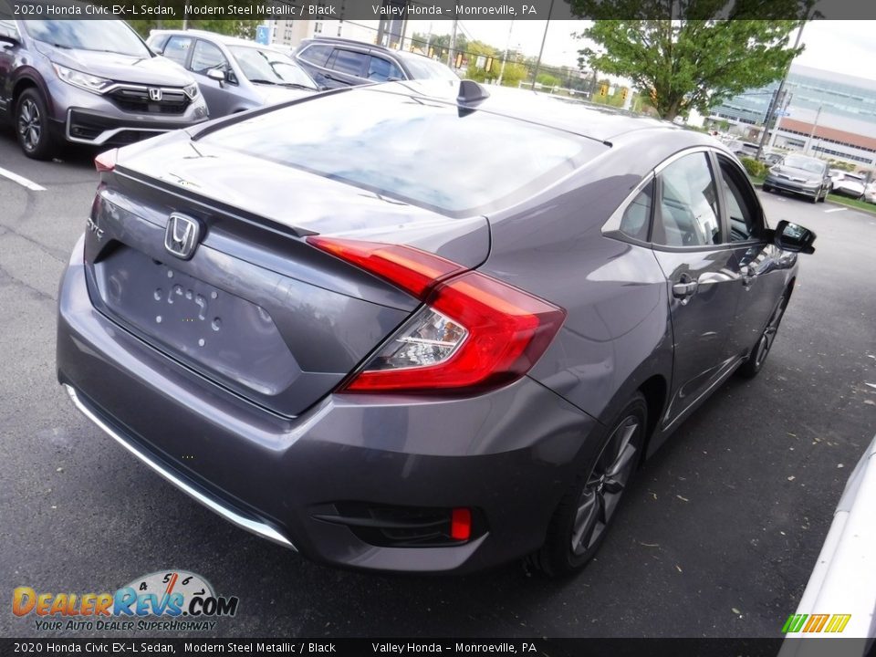 2020 Honda Civic EX-L Sedan Modern Steel Metallic / Black Photo #7