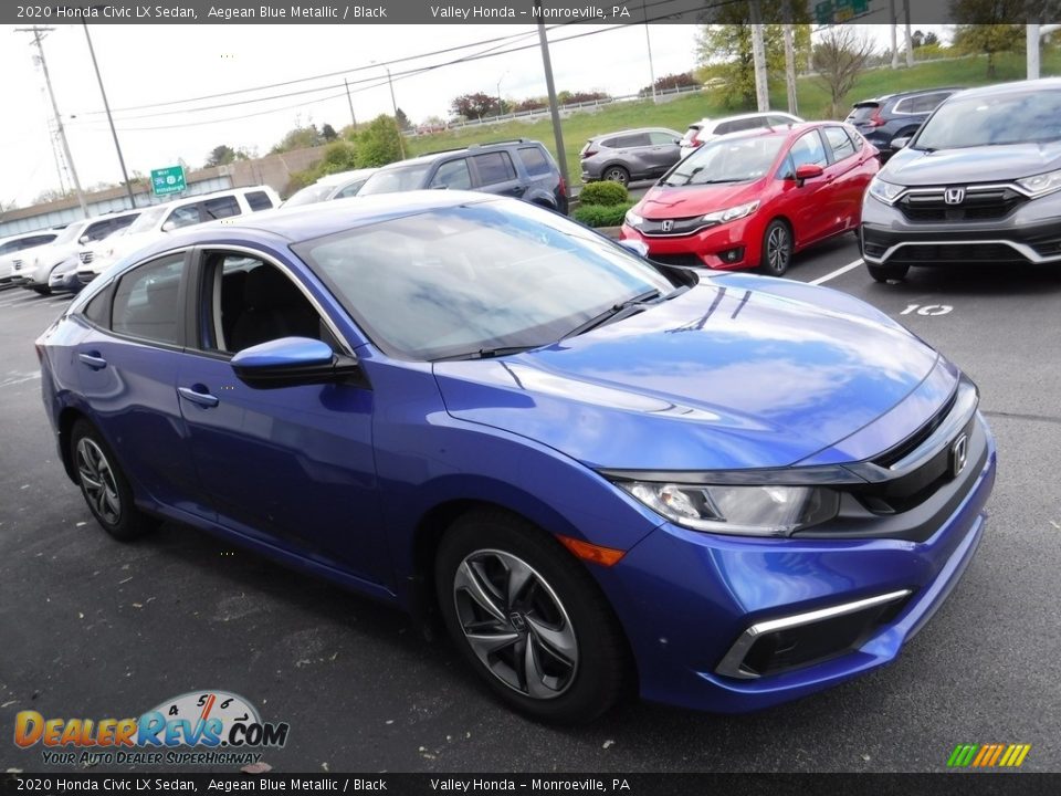 2020 Honda Civic LX Sedan Aegean Blue Metallic / Black Photo #5