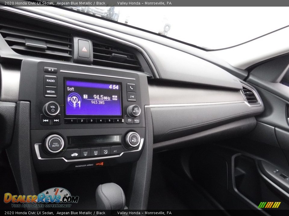 2020 Honda Civic LX Sedan Aegean Blue Metallic / Black Photo #14