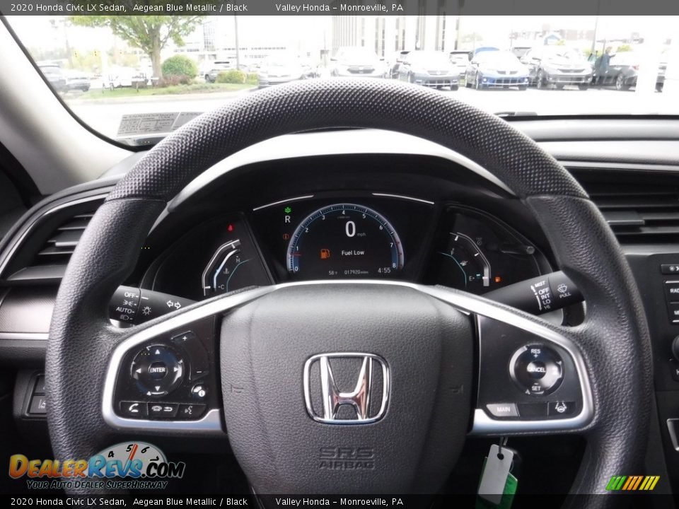 2020 Honda Civic LX Sedan Aegean Blue Metallic / Black Photo #16
