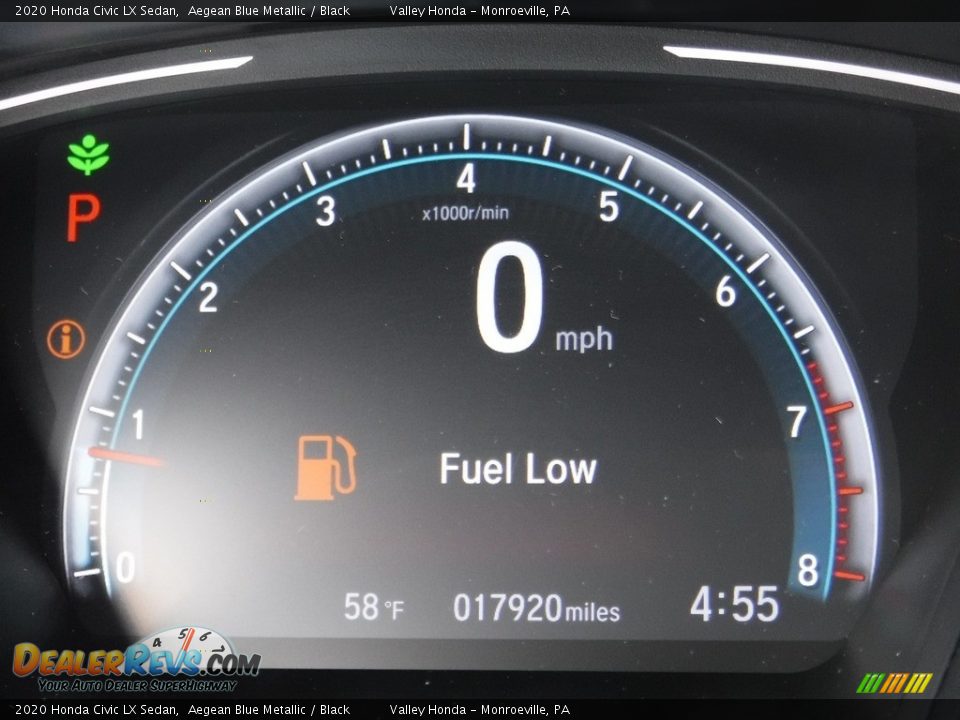 2020 Honda Civic LX Sedan Aegean Blue Metallic / Black Photo #28