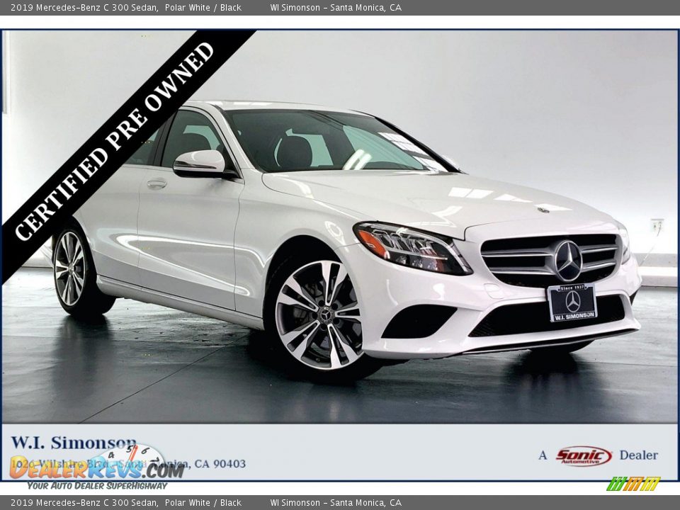 2019 Mercedes-Benz C 300 Sedan Polar White / Black Photo #1