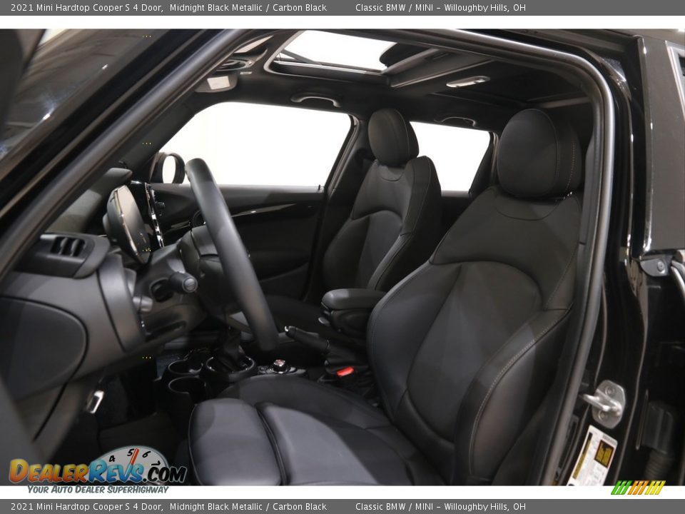 2021 Mini Hardtop Cooper S 4 Door Midnight Black Metallic / Carbon Black Photo #5