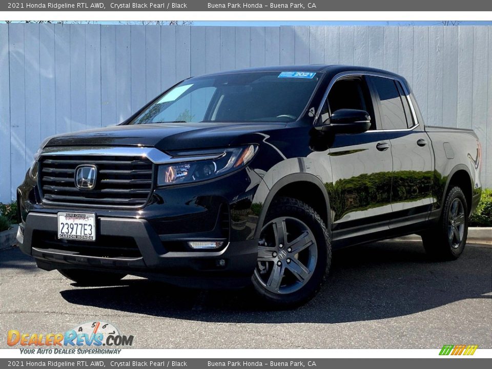 2021 Honda Ridgeline RTL AWD Crystal Black Pearl / Black Photo #14