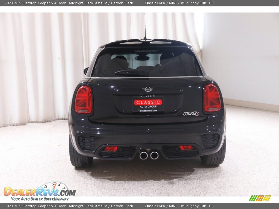 2021 Mini Hardtop Cooper S 4 Door Midnight Black Metallic / Carbon Black Photo #21