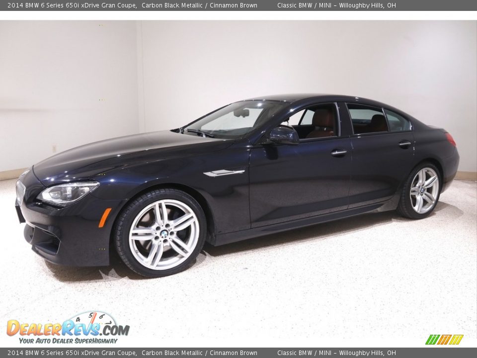 2014 BMW 6 Series 650i xDrive Gran Coupe Carbon Black Metallic / Cinnamon Brown Photo #3