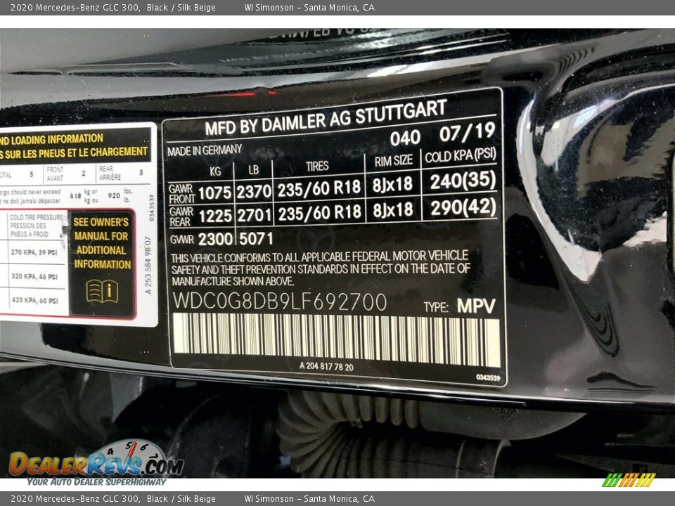 2020 Mercedes-Benz GLC 300 Black / Silk Beige Photo #32