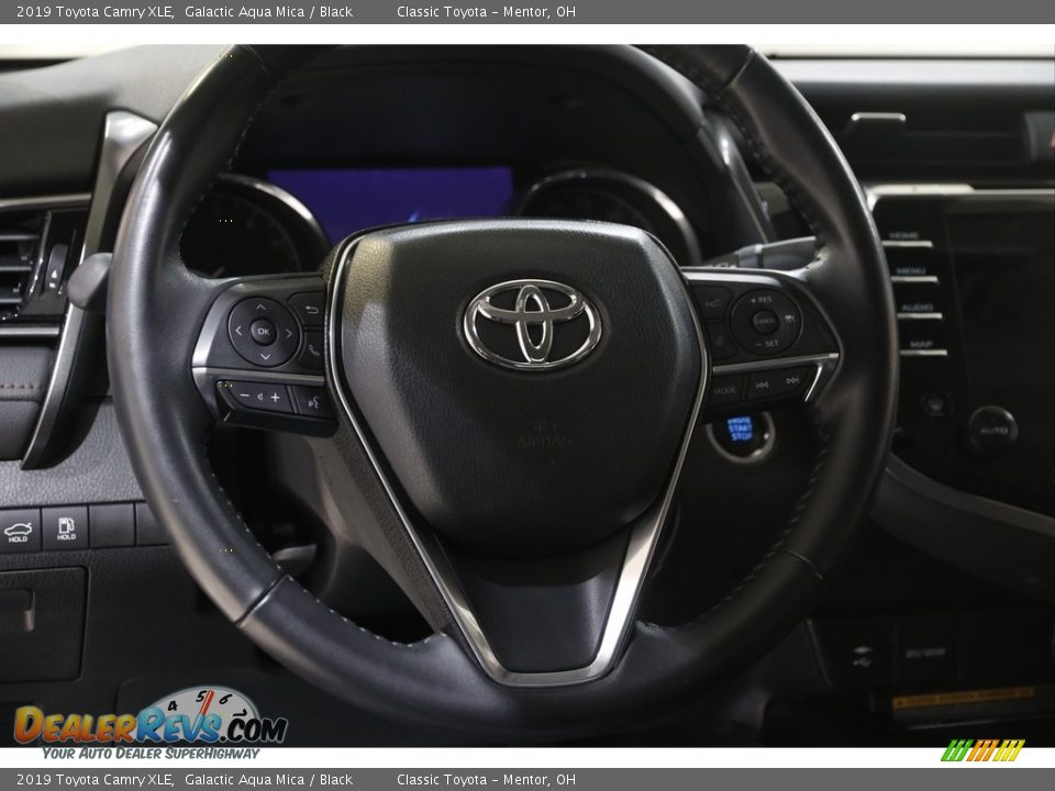 2019 Toyota Camry XLE Galactic Aqua Mica / Black Photo #7