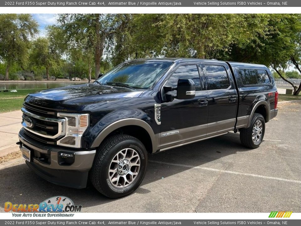 2022 Ford F350 Super Duty King Ranch Crew Cab 4x4 Antimatter Blue / Kingsville Antique/Java Photo #1