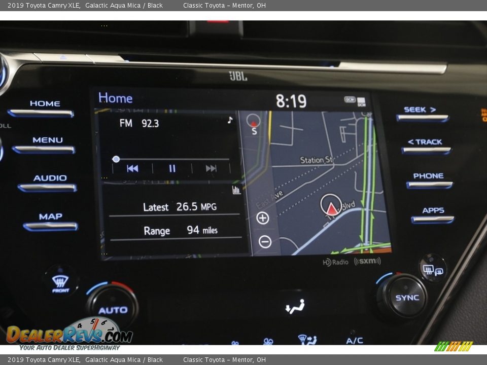 2019 Toyota Camry XLE Galactic Aqua Mica / Black Photo #10