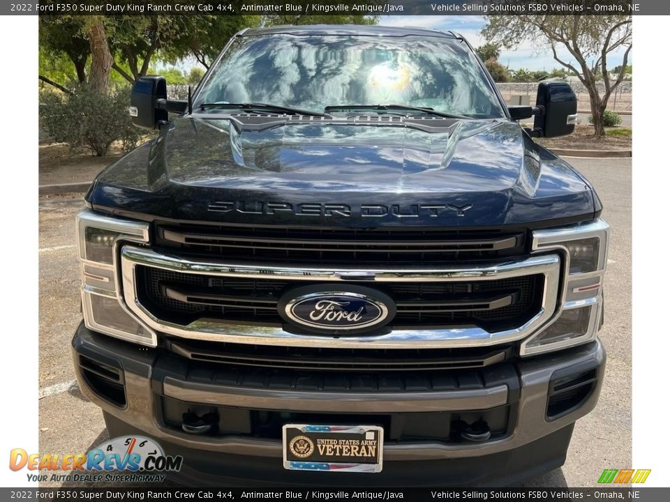 2022 Ford F350 Super Duty King Ranch Crew Cab 4x4 Antimatter Blue / Kingsville Antique/Java Photo #2