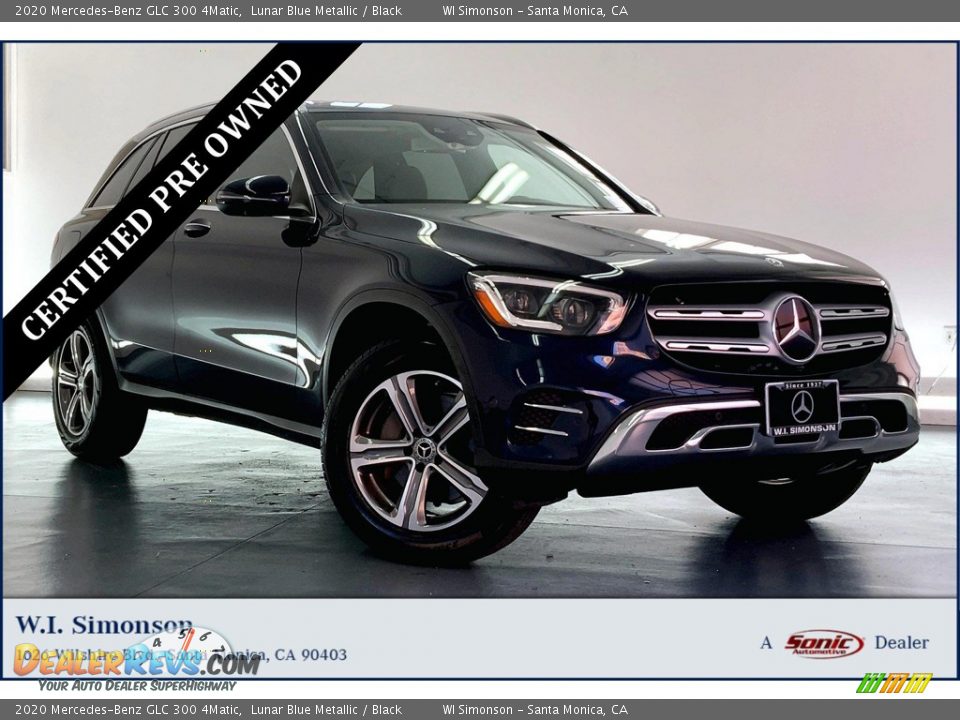 2020 Mercedes-Benz GLC 300 4Matic Lunar Blue Metallic / Black Photo #1