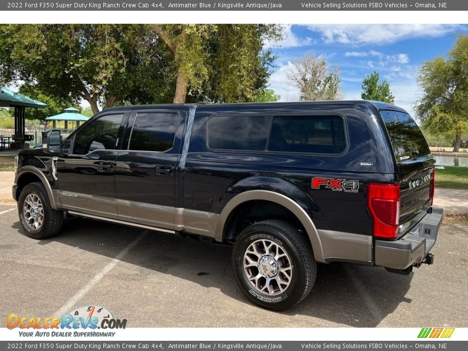 2022 Ford F350 Super Duty King Ranch Crew Cab 4x4 Antimatter Blue / Kingsville Antique/Java Photo #3