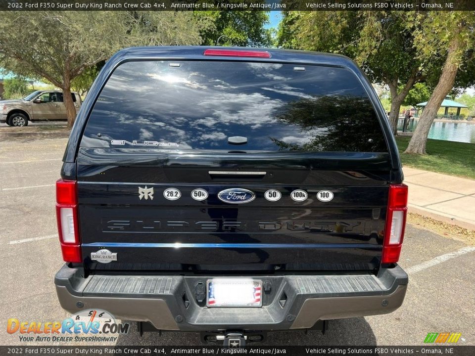 2022 Ford F350 Super Duty King Ranch Crew Cab 4x4 Antimatter Blue / Kingsville Antique/Java Photo #15