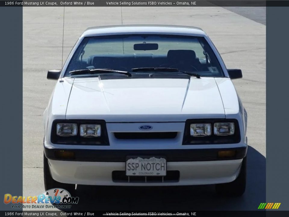 1986 Ford Mustang LX Coupe Oxford White / Blue Photo #3