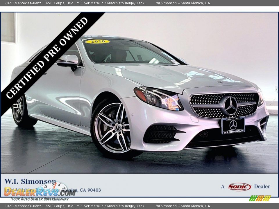 2020 Mercedes-Benz E 450 Coupe Iridium Silver Metallic / Macchiato Beige/Black Photo #1