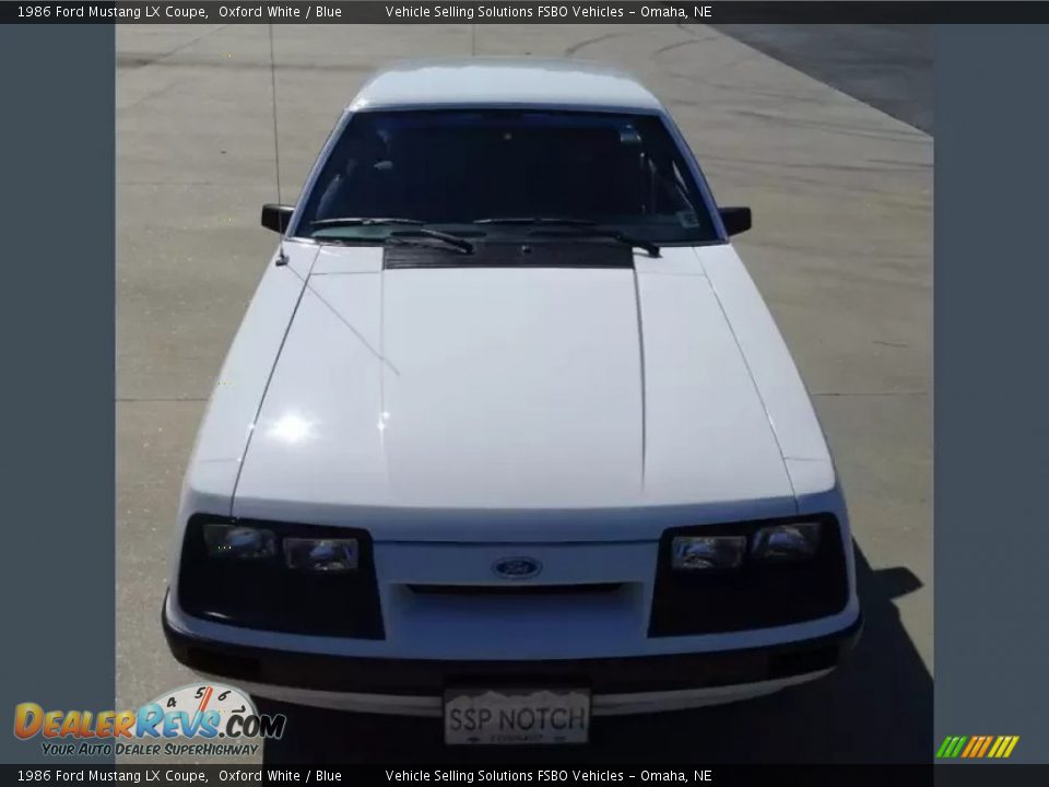 1986 Ford Mustang LX Coupe Oxford White / Blue Photo #16