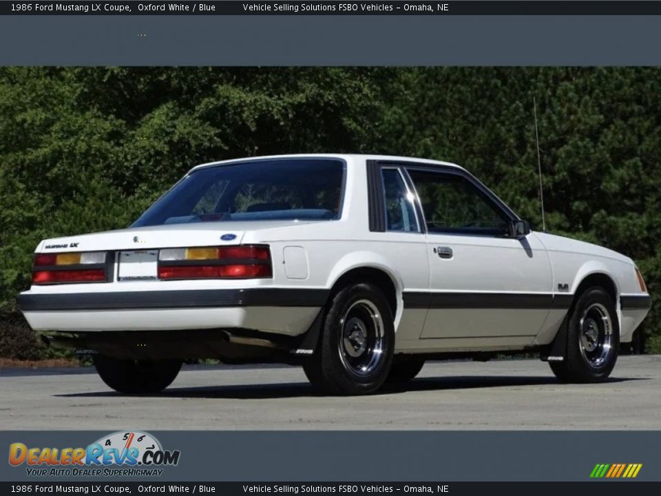 1986 Ford Mustang LX Coupe Oxford White / Blue Photo #19