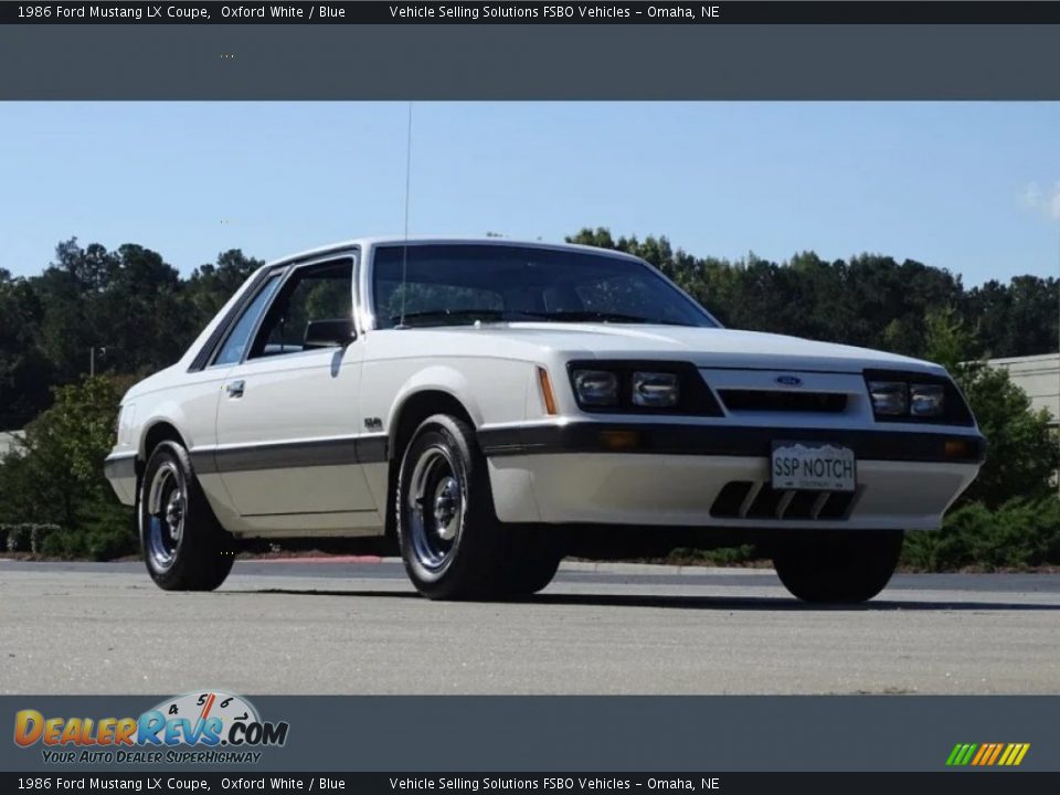 1986 Ford Mustang LX Coupe Oxford White / Blue Photo #31
